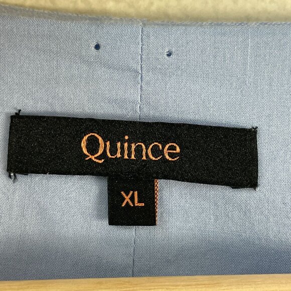 Quince Womens XL 100% European Linen Vest Blue Button Up Sleeveless Sustainable - Picture 4 of 11